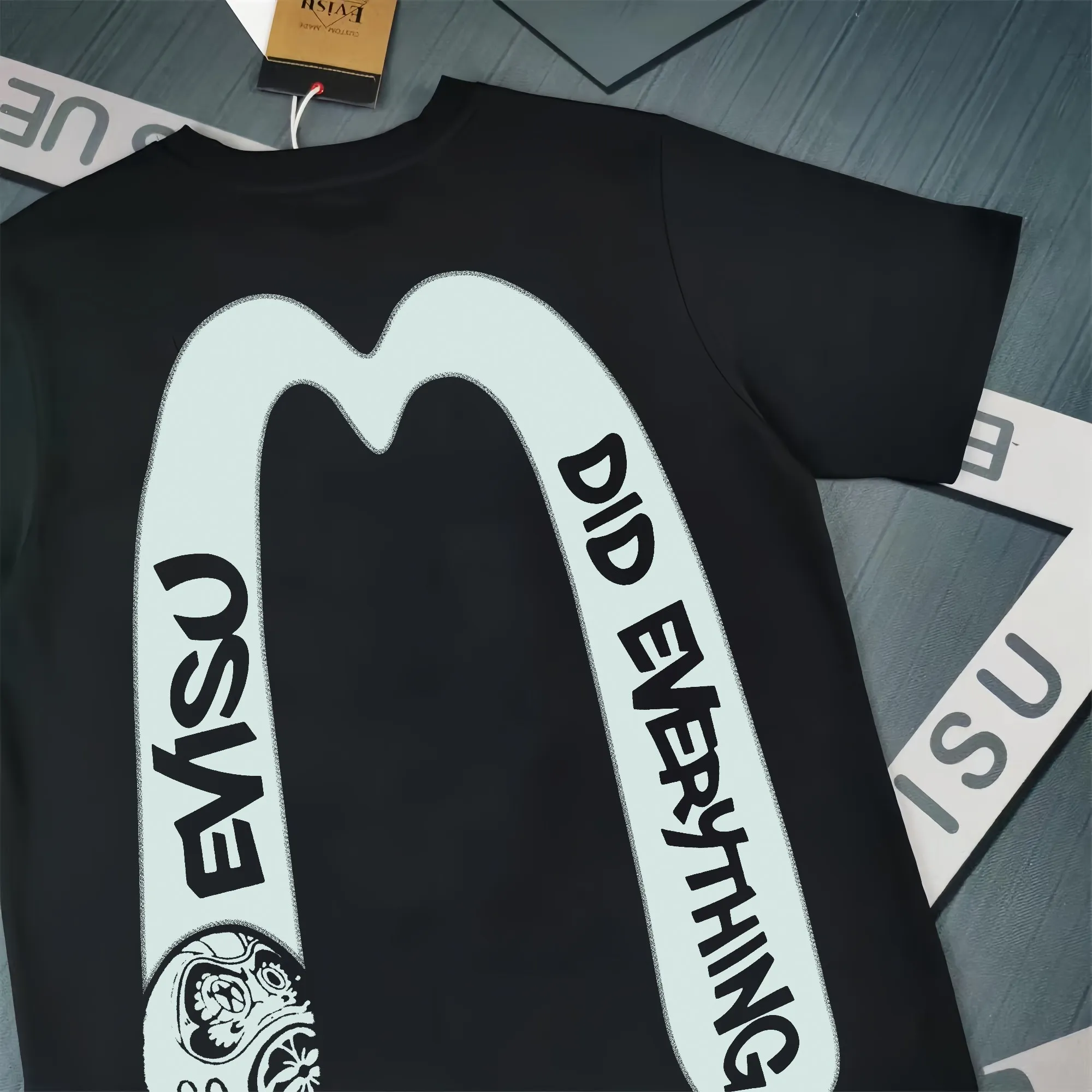 Evisu 2025New Arrival T ⚠ Quality⚠ Same Style T 。 ，Black S-XXL，White S-XXL，Gray M-XXL，Red S-XXL， Red M-XXL